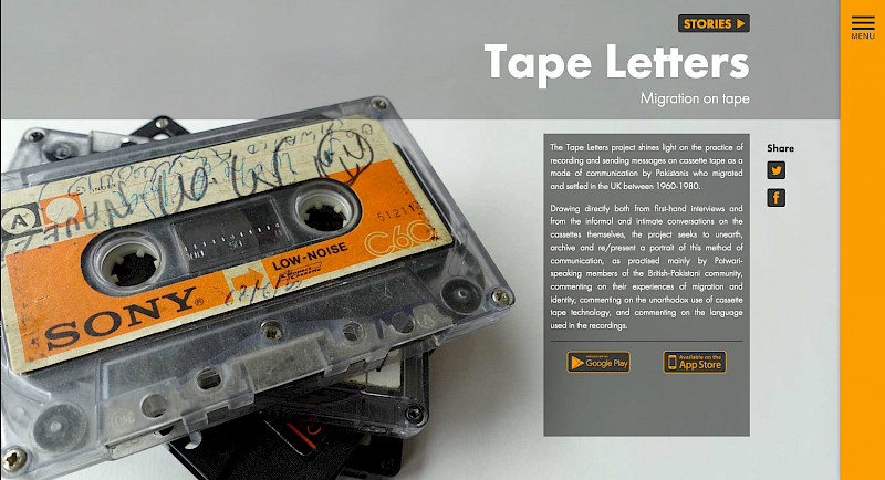 Screenshot of the Tapeletters website