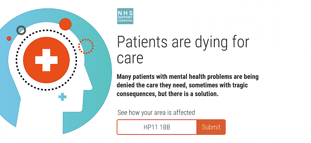Screenshot showing the mental health campaign site.