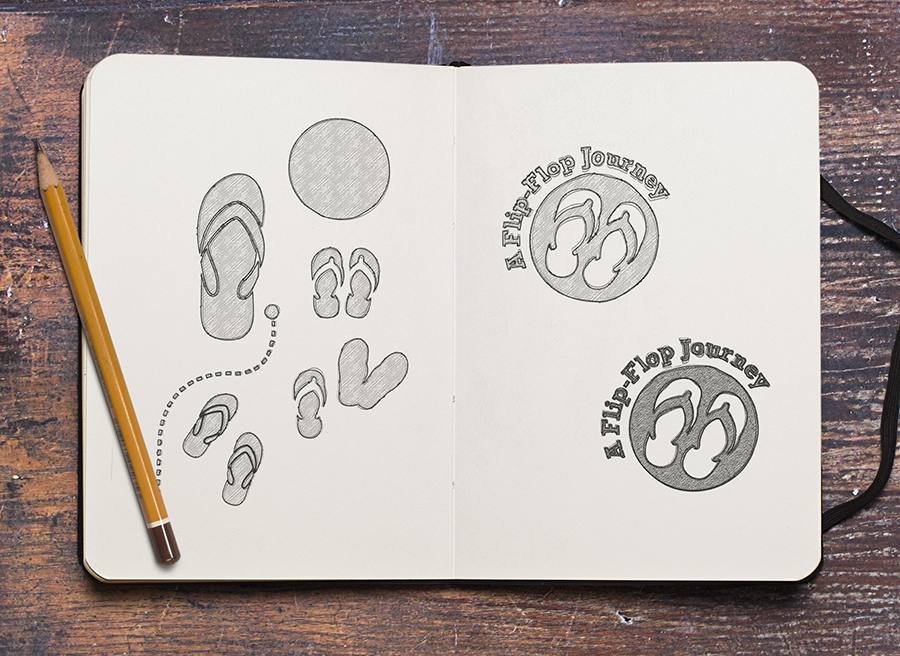 Sketches for the Flip Flop logo