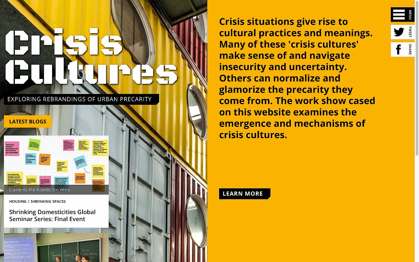 The homepage of the site showing the logo in white.