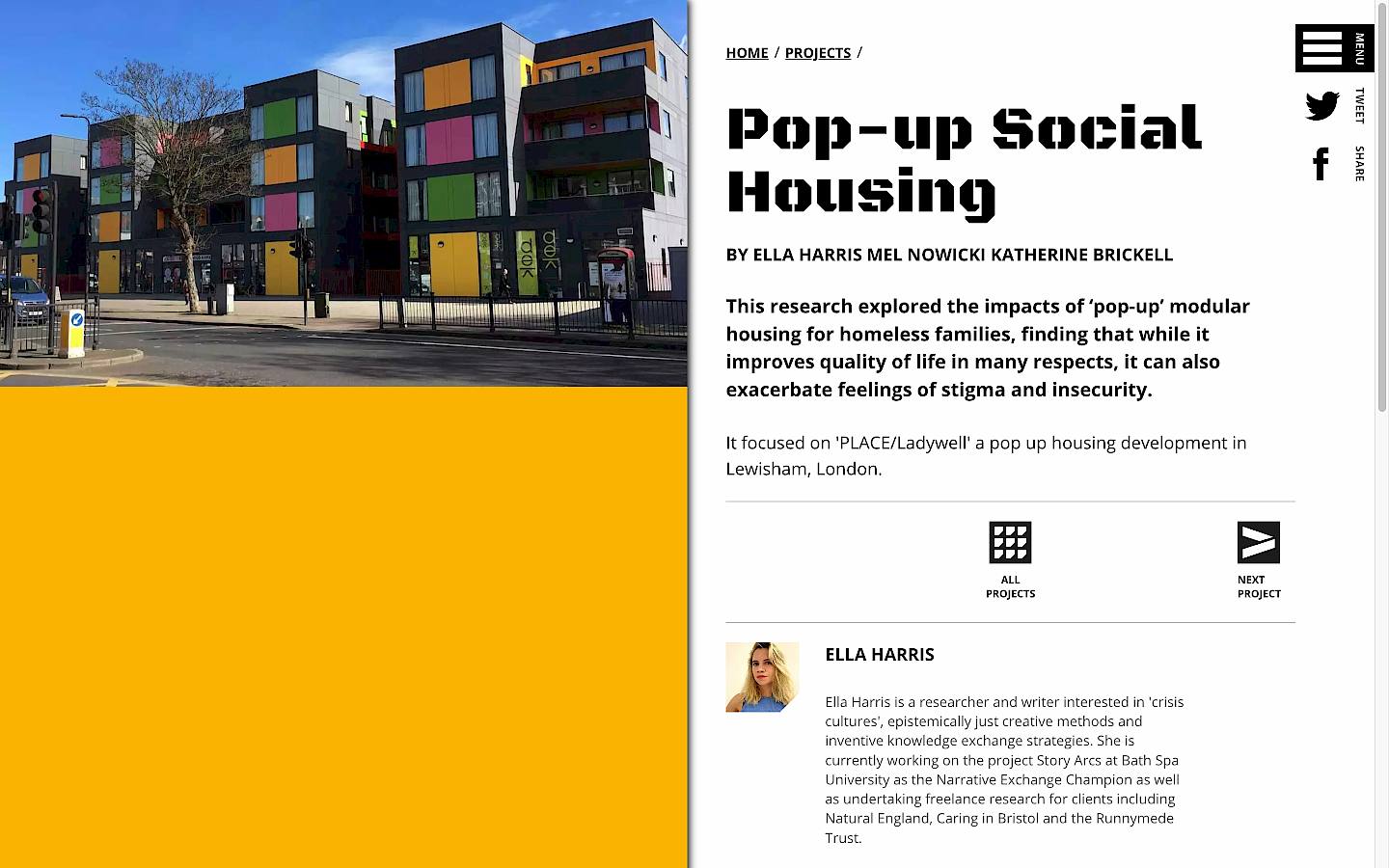 An article on Pop-up social housing